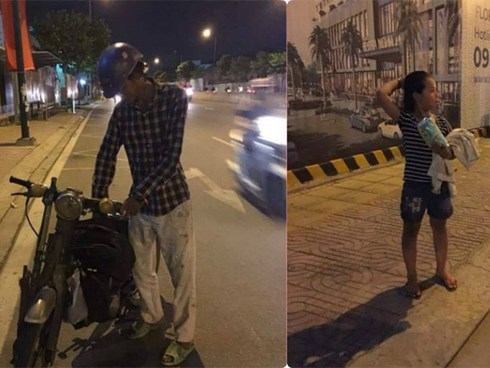 Người cha vừa đi vừa khóc trên đường và việc làm được tán thưởng của cô gái lạ mặt