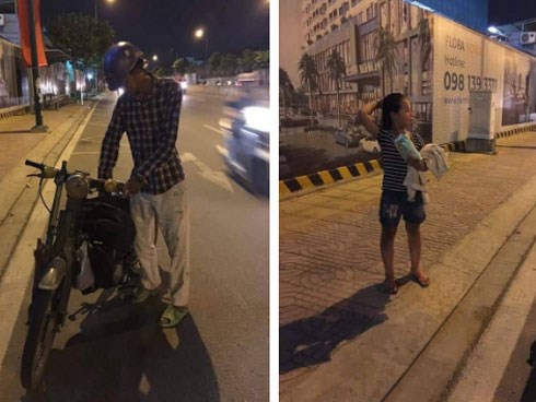 Ông bố nghèo dắt chiếc xe cà tàng vừa đi vừa khóc và hành động bất ngờ của cô gái lạ khiến nghìn người thả tim