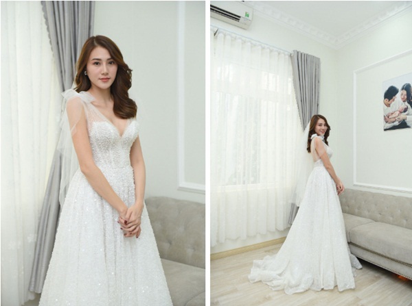 Ngắm bộ váy cưới Lọ Lem trị giá 400 triệu của Lê Hà, nhưng dân tình lại mê mẩn bộ váy trắng của công chúa tí hon bên cạnh cô-5