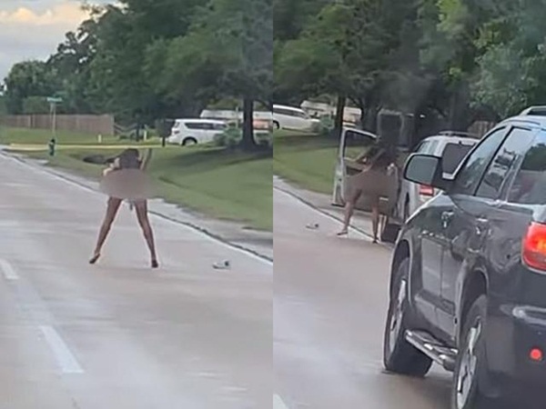 Tranh chấp giao thông, người phụ nữ đột nhiên lột quần áo làm điều kỳ lạ giữa đường cao tốc-2
