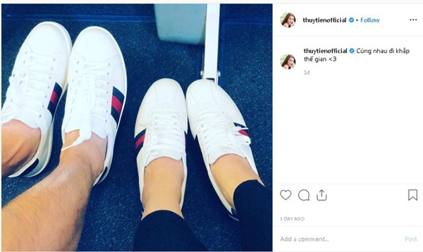 Giữa tin đồn hôn nhân trục trặc, Thủy Tiên chứng minh tình cảm ngọt ngào với Công Vinh khi cùng diện giày đôi đi khắp thế gian”?-1