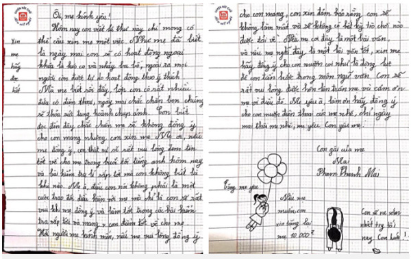 Muốn mượn điện thoại thông minh của mẹ mang đến trường, cô bé lớp 7 viết tâm thư thống thiết: Xin mẹ hãy đọc hết!-1