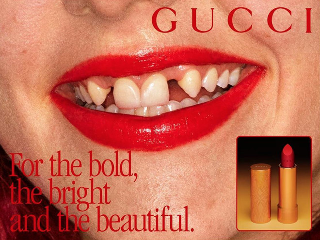 Lạ đời Gucci sử dụng người mẫu răng sún để quảng cáo son môi | Tin ...