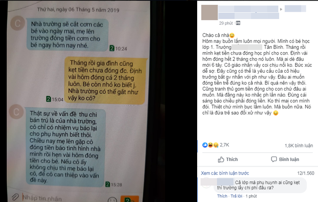 Nợ tiền ăn của con 1 tháng nên bị trường dọa cắt cơm trưa, mẹ trẻ tố cô giáo nhắn tin quá gắt, ai ngờ bị chị em mắng ngược-1