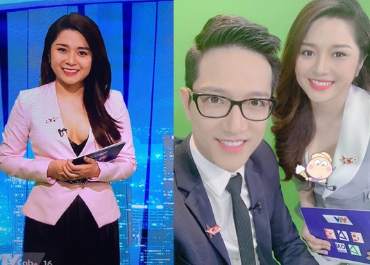 Sau sự cố lộ nội y trên sóng truyền hình, BTV Diệu Linh khéo léo dùng sticker che ngực khi chụp chung với Chí Nhân