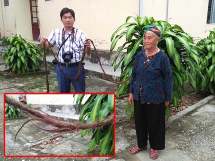 Cụ bà 94 tuổi với bộ tóc dài gần 4m ở Nghệ An tiết lộ lý do chưa gội đầu trong 65 năm qua