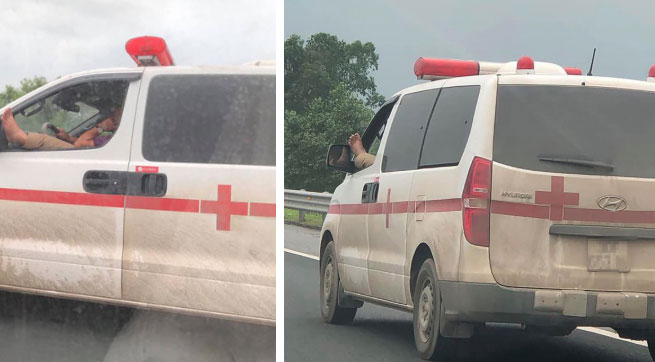 Chạy qua xe cứu thương, nhiều người không khỏi giật mình với cảnh tượng diễn ra trước mắt-2