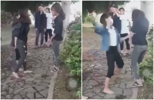 Xôn xao clip 2 nữ sinh lớp 10 đến trường uy hiếp, xử bạn vì… thích là đánh!-1