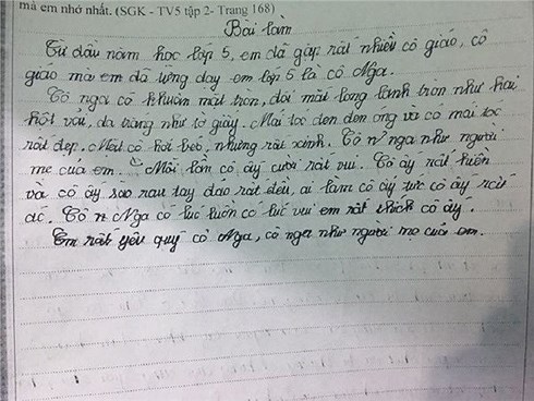 'Chết cười' học sinh lớp 5 làm văn tả cô giáo mắt long lanh, da trắng như giấy
