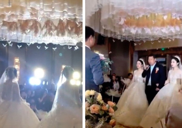 Tổ chức đám cưới cùng ngày, chị em cô dâu chơi chiêu đến nỗi chú rể cũng nhận nhầm vợ-2