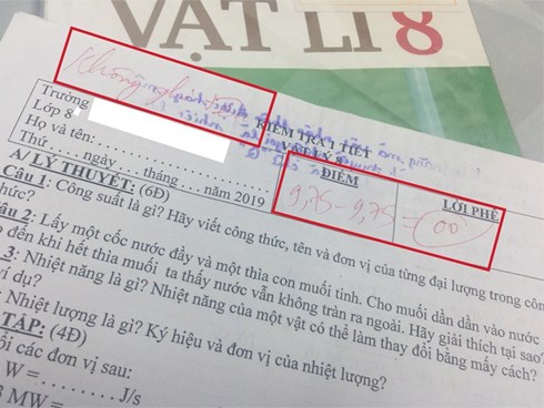 Bài kiểm tra bị trừ 9,75 điểm vì quên không ghi tên gây tranh cãi trên MXH: Cô giáo cứng nhắc hay học trò sai?