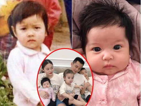 So ảnh Sữa - Sam với chính mình ngày bé, vợ chồng Hằng Túi cũng phải ngạc nhiên vì 2 nhóc y hệt bản sao mini của bố mẹ