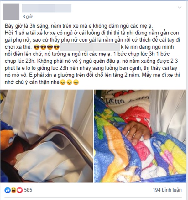 Bàn tay hư của gã phụ xe khách giường nằm lúc nửa đêm khiến nữ hành khách hốt hoảng xin đổi chỗ-1