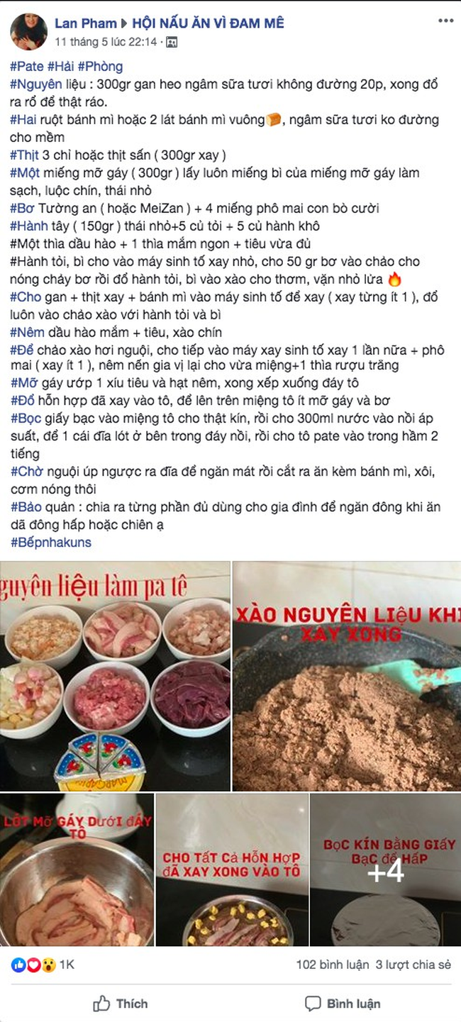 Công thức làm pate của bà mẹ này có gì hay mà MXH không tiếc tặng nghìn like-1