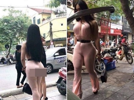 Bức ảnh cô gái siêu vòng 3 xuất hiện trên phố Hà Nội khiến nhiều người đau đầu đoán 'hàng thật' hay 'hàng độn'