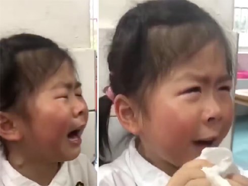 Bé gái khóc lóc thảm thiết vì phải 'tốt nghiệp' mẫu giáo lên tiểu học: 