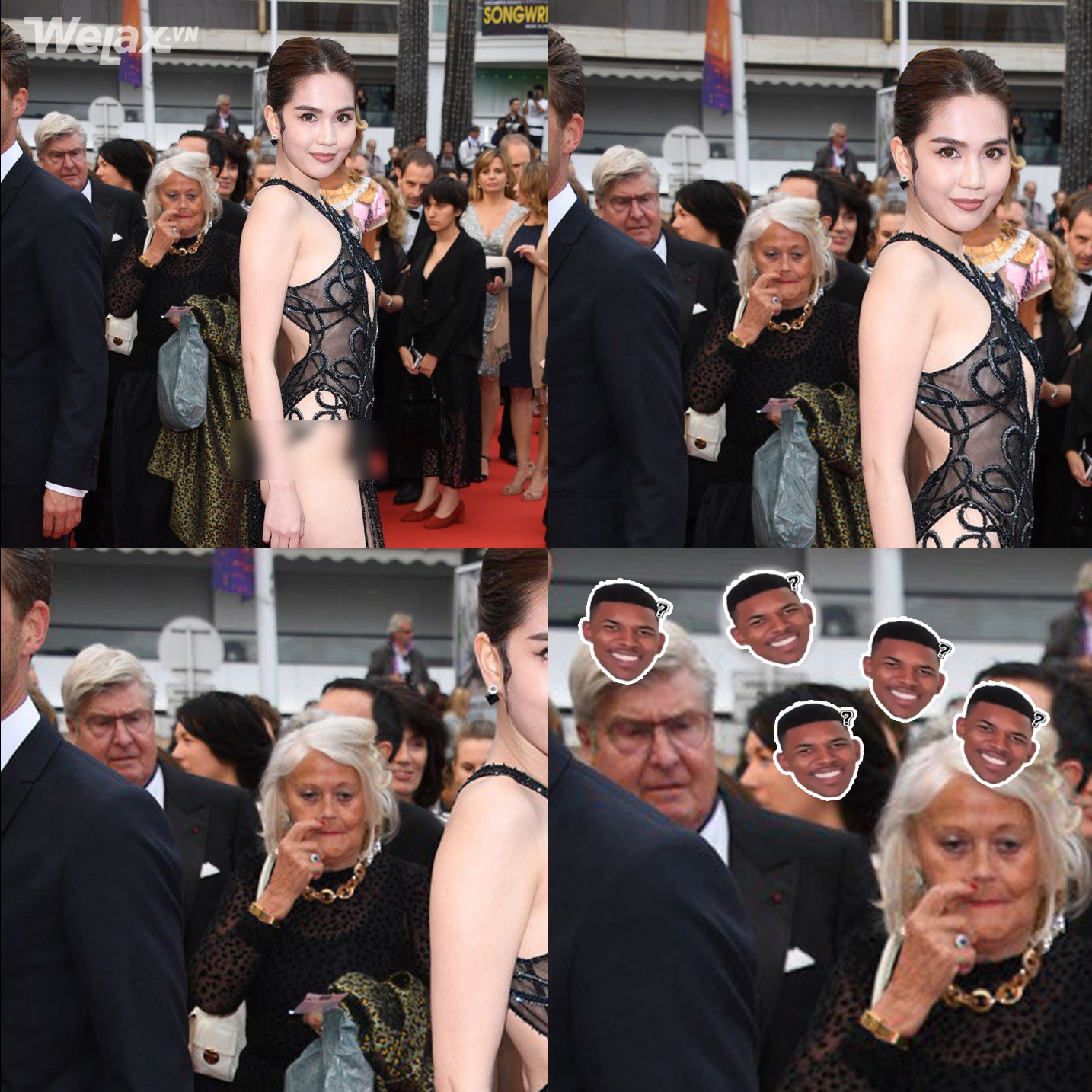 Ngọc Trinh và bộ cánh nhân trần đánh sập LHP Cannes, biểu cảm của bô lão xung quanh được dân mạng tặng ngay 1 vạn 8 ngàn ảnh chế!-1