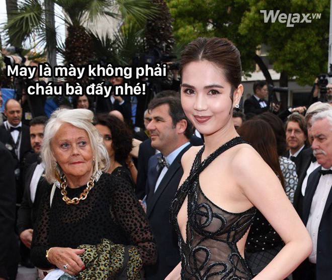 Ngọc Trinh và bộ cánh nhân trần đánh sập LHP Cannes, biểu cảm của bô lão xung quanh được dân mạng tặng ngay 1 vạn 8 ngàn ảnh chế!-6