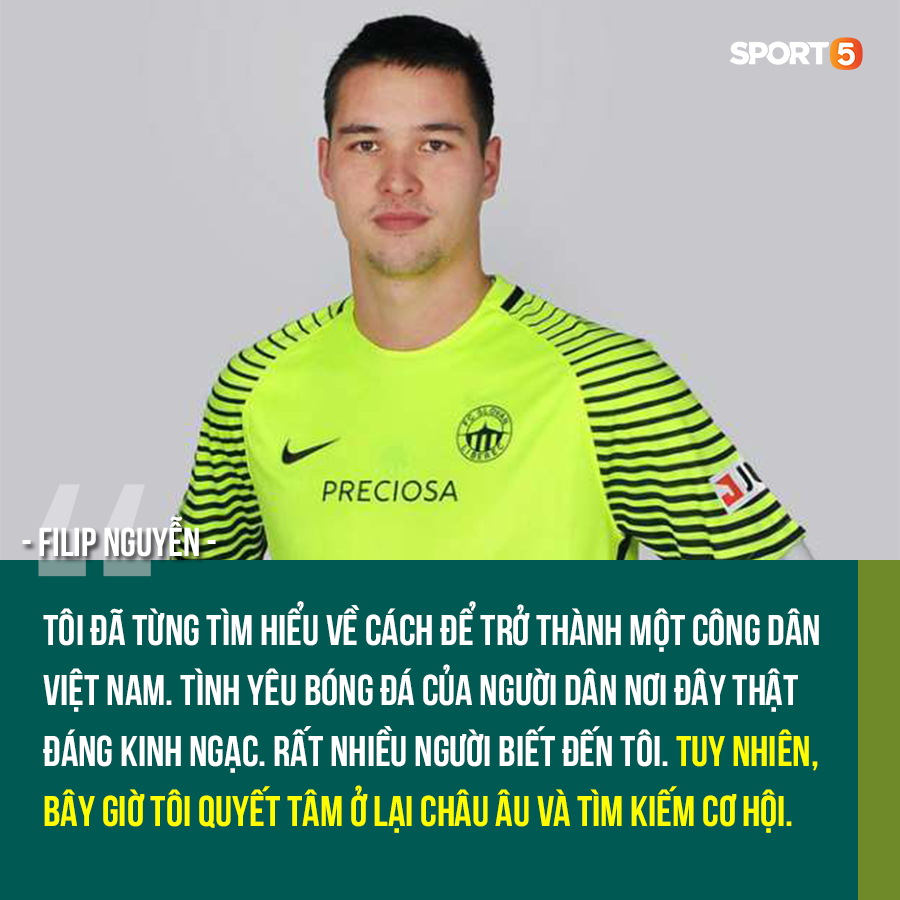 Thủ môn Việt kiều Filip Nguyễn từ chối về chơi ở V.League, nhưng sẵn sàng khoác áo ĐT Việt Nam-1