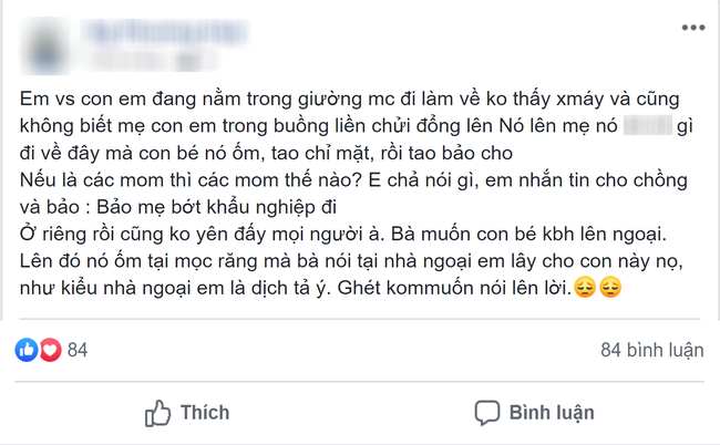 Bị mẹ chồng mắng vì cho con về ngoại, nàng dâu ấm ức nhắn tin mách chồng nhưng chị em lại hiến kế thế này-1