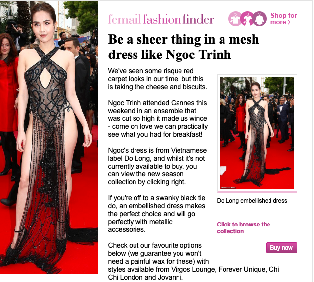 Báo Anh soi cận cảnh màn xuất hiện không nội y của Ngọc Trinh trên thảm đỏ Cannes 2019-3