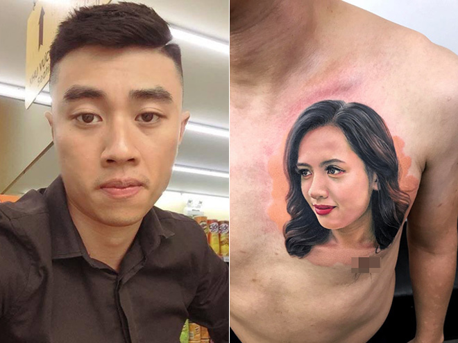 Chàng trai xăm hình chân dung vợ lên ngực  Tin tức Online
