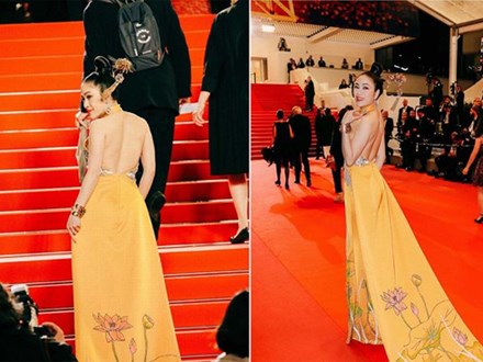 Sau Ngọc Trinh, thêm người đẹp Việt khoe lưng trần quyến rũ trên thảm đỏ Cannes