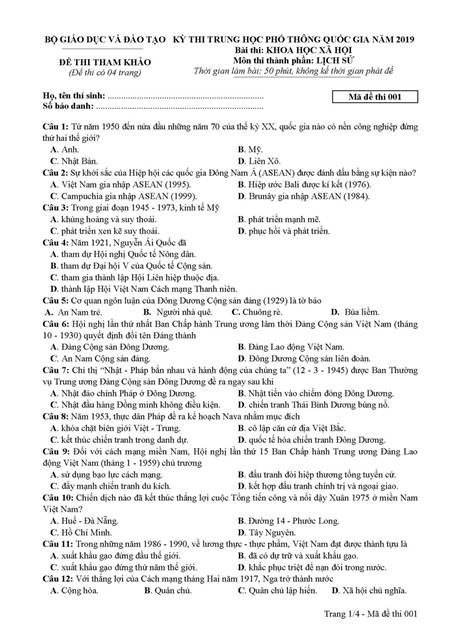 Đề thi THPT Quốc gia 2019 môn Lịch sử sẽ thay đổi như thế nào?-2