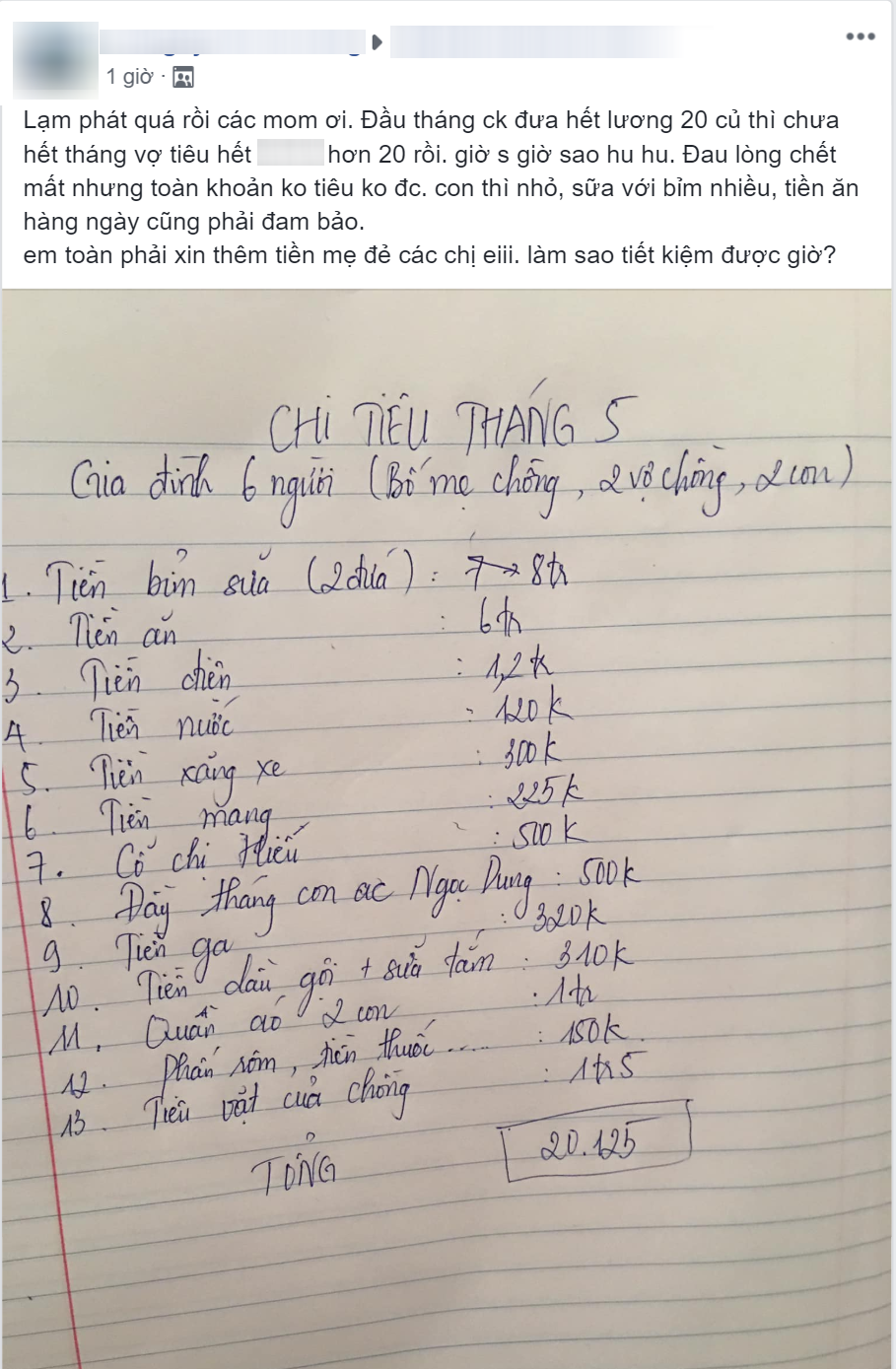 Than trời vì làm ít tiêu nhiều, mẹ 2 con bị chị em tuýt còi khi nhìn khoản tiêu hoang cho bằng bạn bằng bè-1