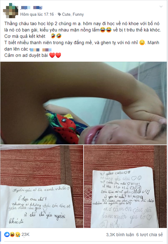 Cậu bé lớp 2 viết thư tay tỏ tình với bạn gái, nhưng cái kết khét lẹt lại khiến dân mạng cười bò-1