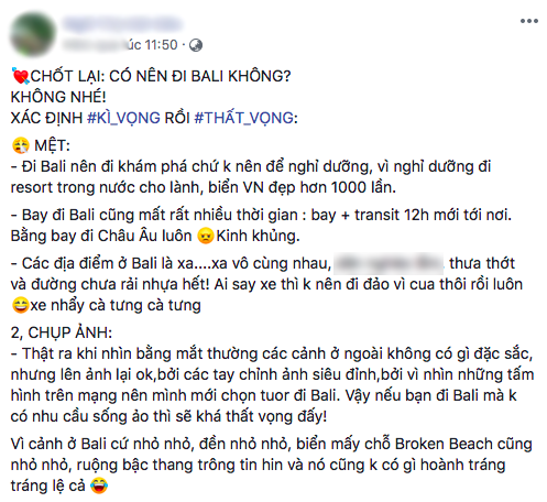Review sốc: Cư dân mạng tranh cãi gay gắt sau khi một nữ du khách Việt đăng đàn chê Bali là ảo” và vô vị”-3