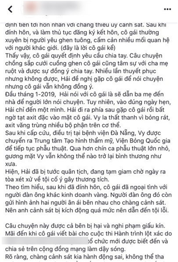 Đây là lý do khiến cô gái bị chồng sắp cưới nổi cơn ghen tuông kinh hoàng rồi tạt axit?-4