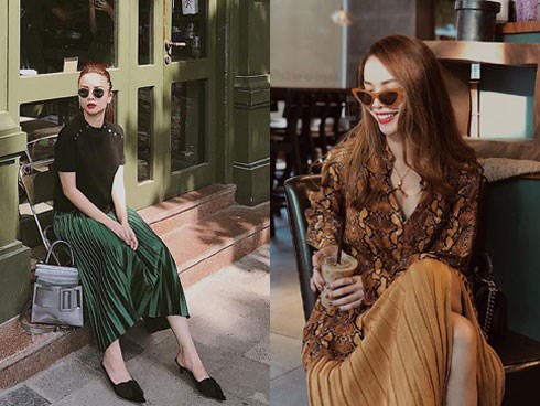 Chân váy xếp ly vẫn chưa hạ nhiệt, được hết thảy các sao nữ Việt diện tuyệt xinh mà nàng công sở phải học theo ngay