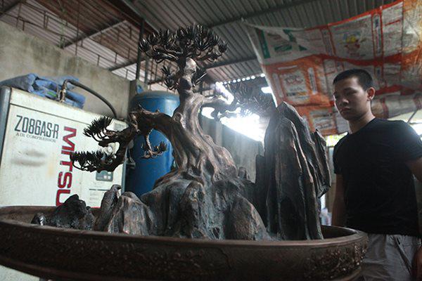 Độc đáo tùng bonsai nặng 70kg đúc bằng đồng đỏ duy nhất ở Việt Nam-6