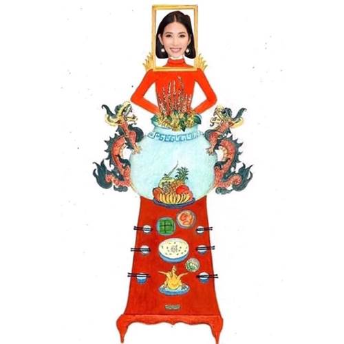 Hoàng Thuỳ sốc với bộ trang phục mà người thiết kế đưa cô lên ... bàn thờ ngồi-3