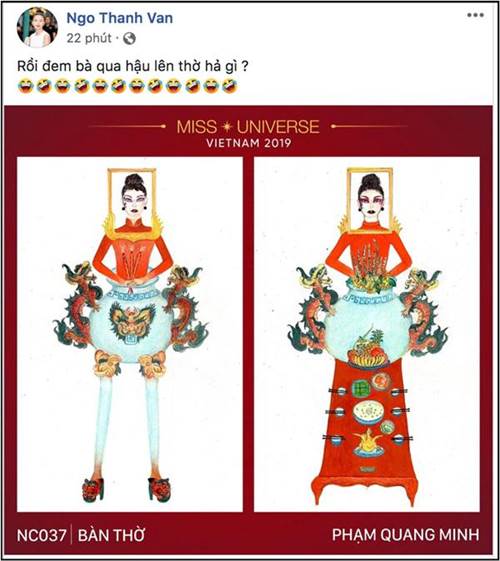 Hoàng Thuỳ sốc với bộ trang phục mà người thiết kế đưa cô lên ... bàn thờ ngồi-4