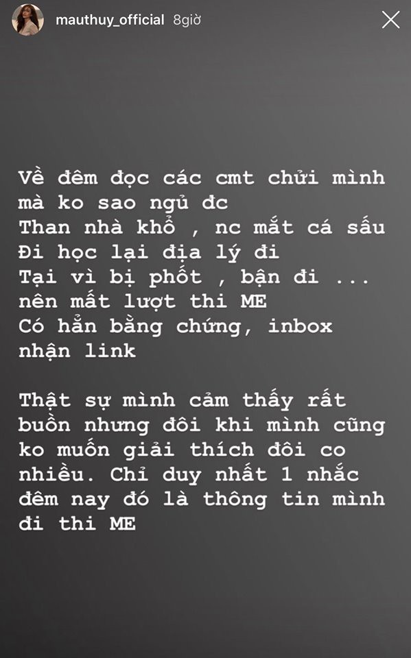 Mâu Thủy vạch trần sự thật chuyện mất suất thi Miss Earth, ám chỉ Phương Khánh chi bạo đi thi-3