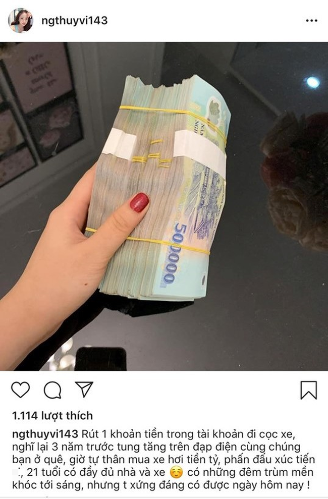 Thúy Vi khoe tự thân mua xe hơi tiền tỷ, tự hào ở tuổi 21 có đầy đủ nhà và xe gây nhiều tranh cãi-1