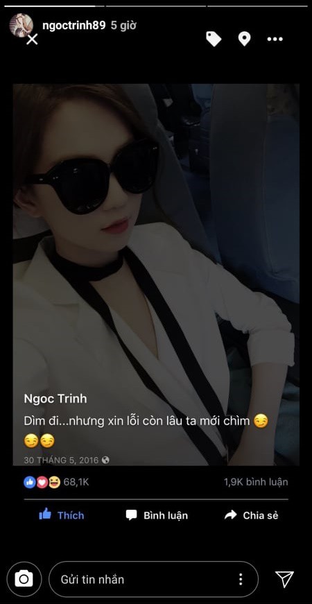 Bão thị phi còn chưa tan, Ngọc Trinh đã đem dòng trạng thái từ 3 năm trước ra thách thức dư luận?-1