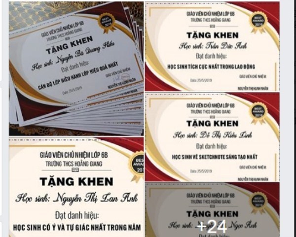 28 giấy khen với danh hiệu chưa từng xuất hiện trong trường học-1