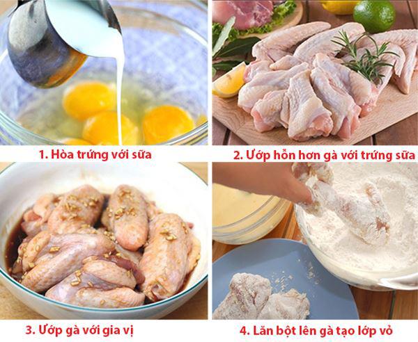 4. Các bước chiên gà