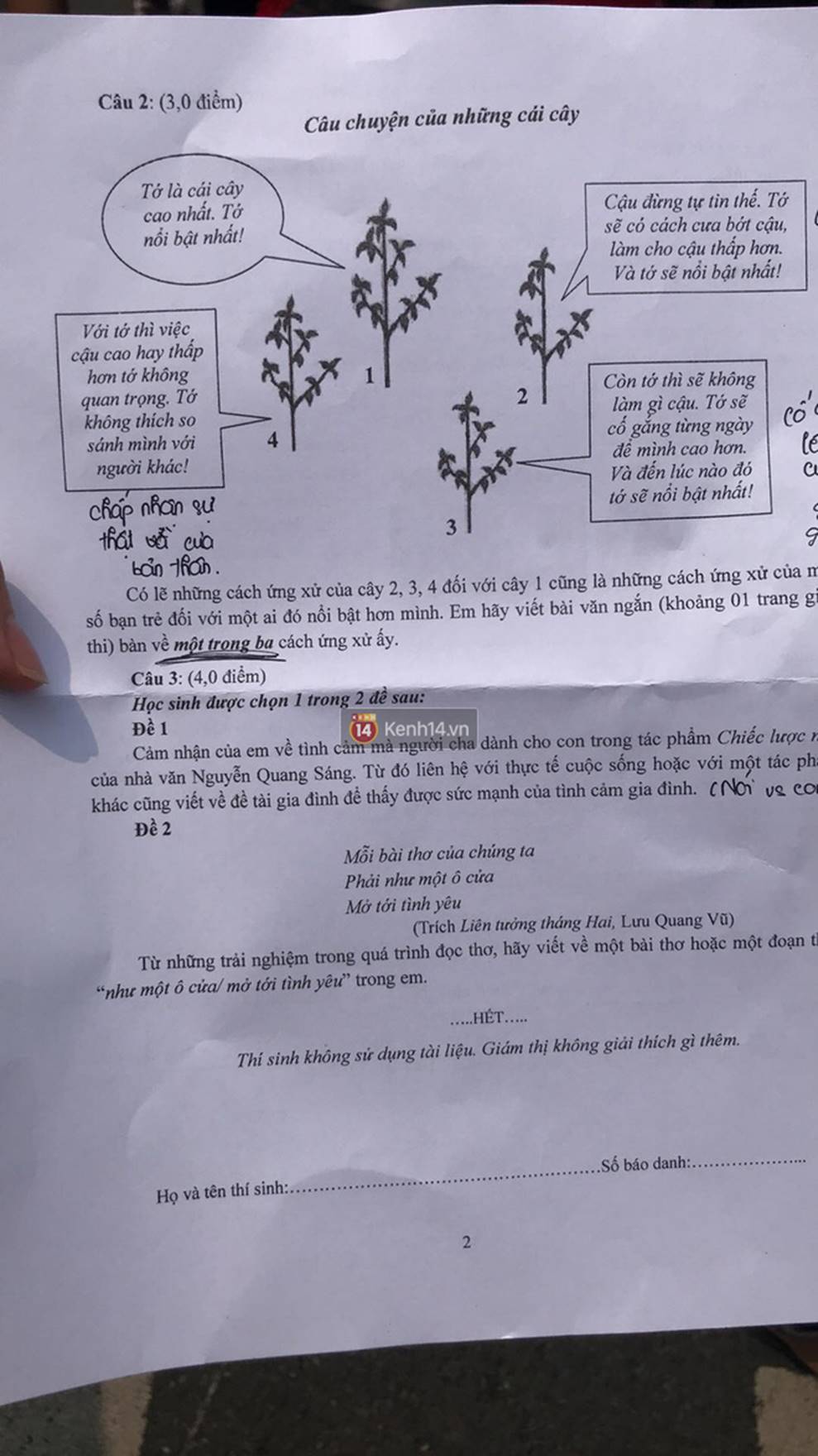 Đáp án môn Ngữ Văn vào lớp 10 tại TPHCM năm 2019-2