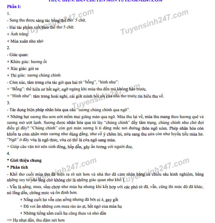 Đáp án đề thi lớp 10 môn Ngữ Văn tại Hà Nội năm 2019-1