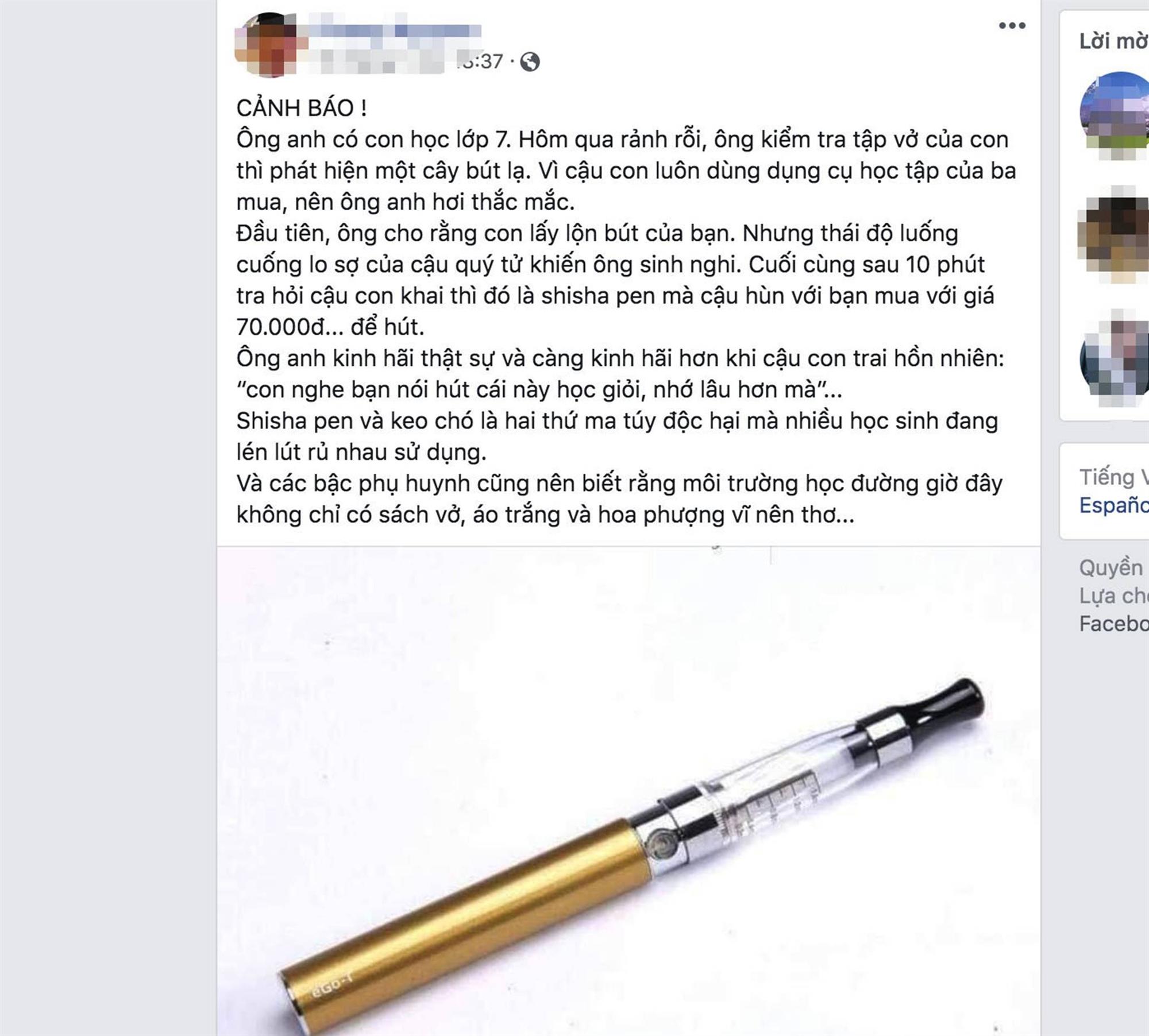 Thấy cây bút bi lạ, ông bố bàng hoàng khi biết con trai lén hút thuốc lá điện tử: Bạn nói hút cái này học giỏi, nhớ lâu...-1