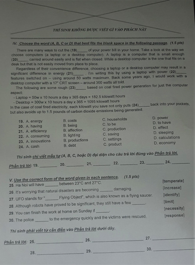 Thí sinh phản ánh đề thi Tiếng Anh vào lớp 10 tại TP.HCM sai sót-3
