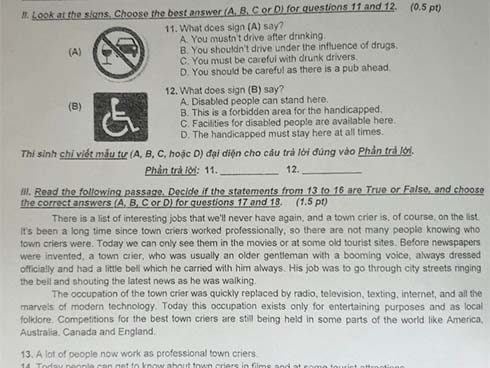 Đề thi Tiếng Anh lớp 10 tại TP HCM khó, nhiều thí sinh buồn bã vì không làm được bài, sợ điểm liệt-9