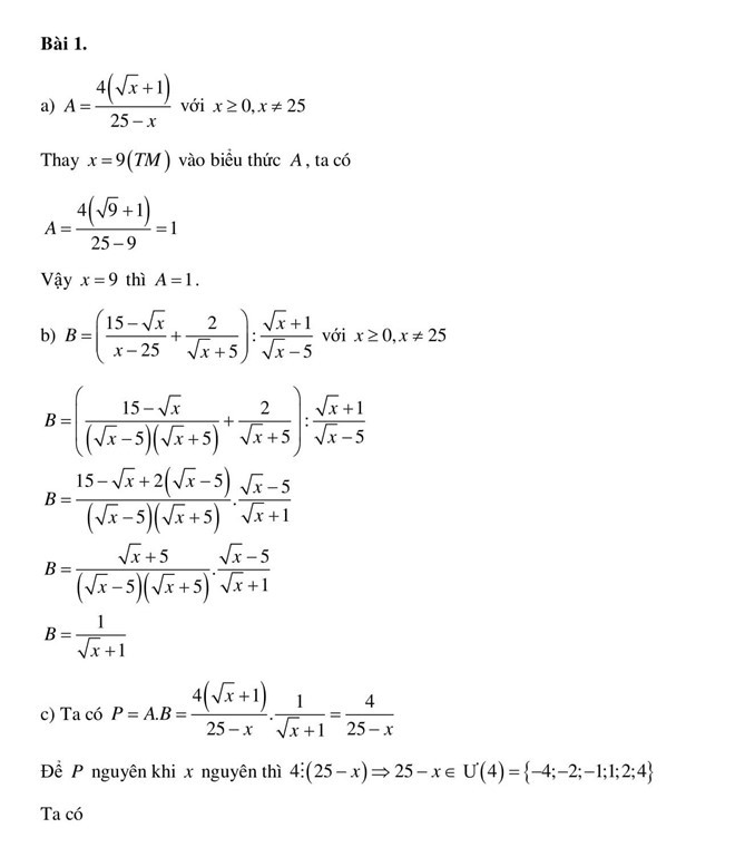 Đáp án đề thi môn Toán lớp 10 tại Hà Nội năm 2019-1