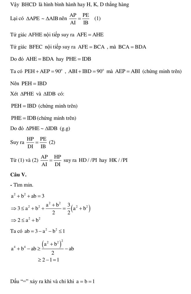 Đáp án đề thi môn Toán lớp 10 tại Hà Nội năm 2019-6