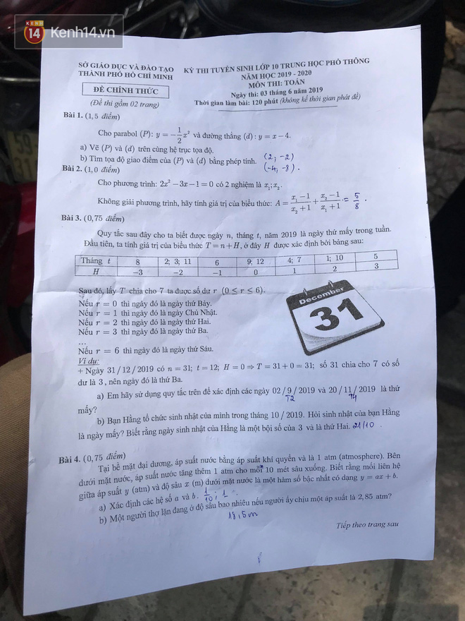 Đề thi môn Toán vào lớp 10 TPHCM năm 2019: Thí sinh than đề dài và khó-1