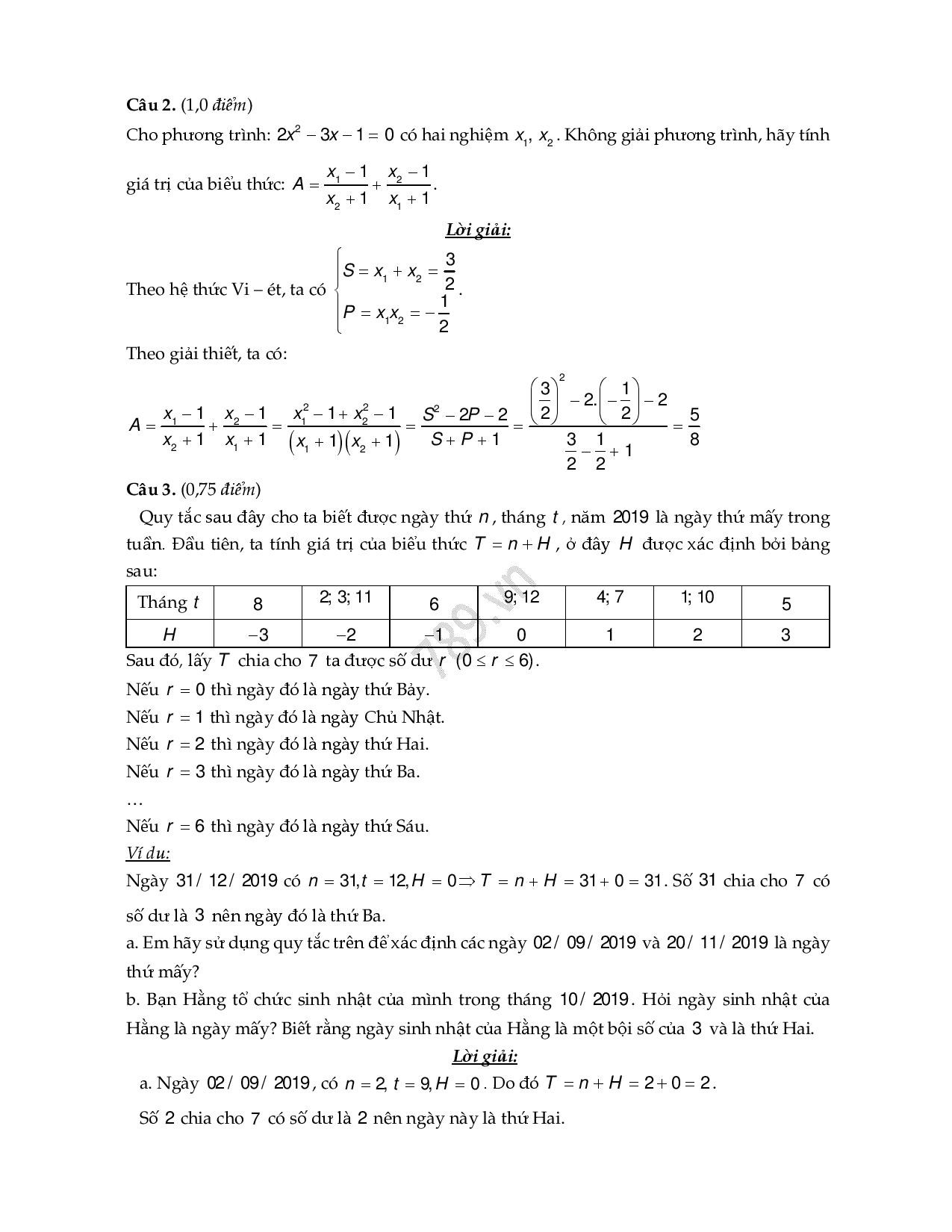 Đáp án môn Toán vào lớp 10 tại TP HCM năm 2019-2